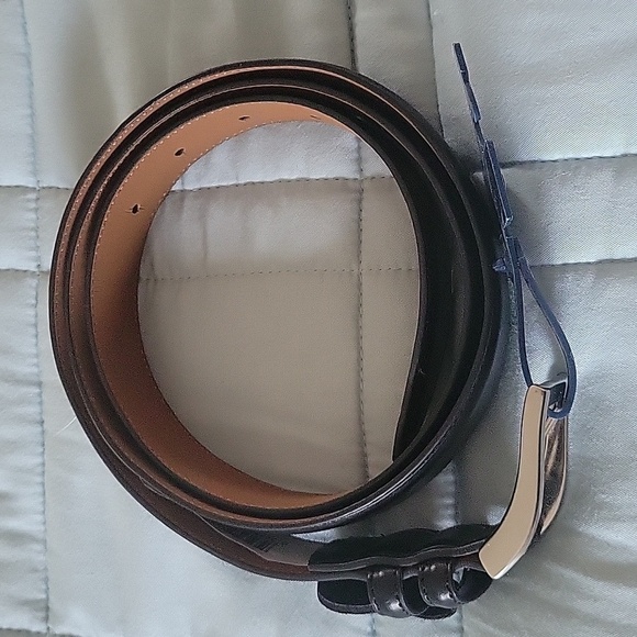 Croft and Barrow NWT mens 44 black leather belt NWT soft leather! - Picture 5 of 5
